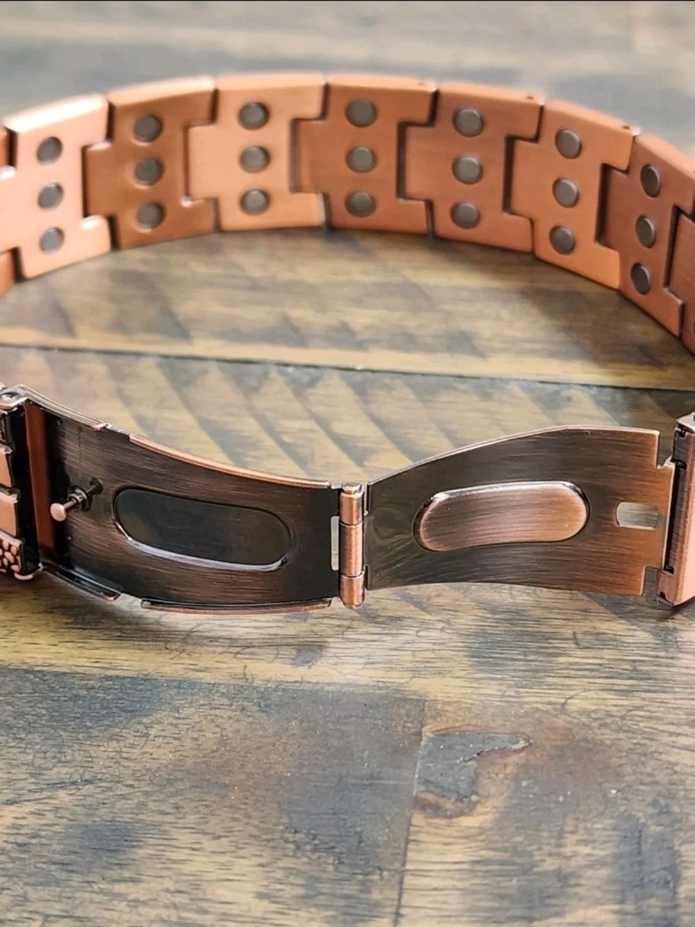 Men's Copper Bracelet - Polished Brown Copper